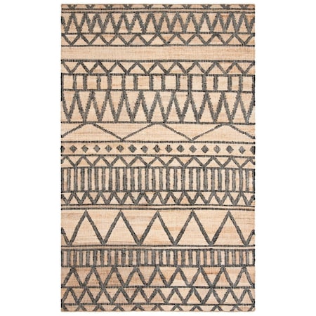 Safavieh Kilim Hand Loomed Large Rectangle Area RugNatural & Charcoal 9 x 12 ft. KLM752A-9